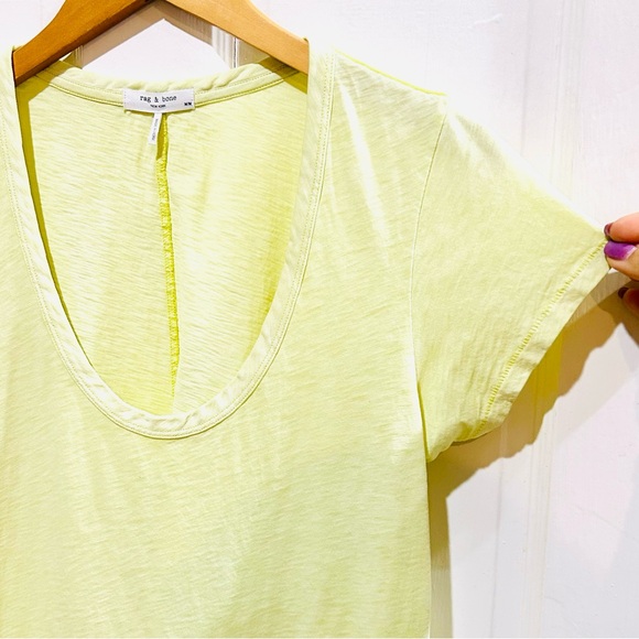 {rag & bone} Yellow-Green U-Neck Tee - Picture 3 of 8